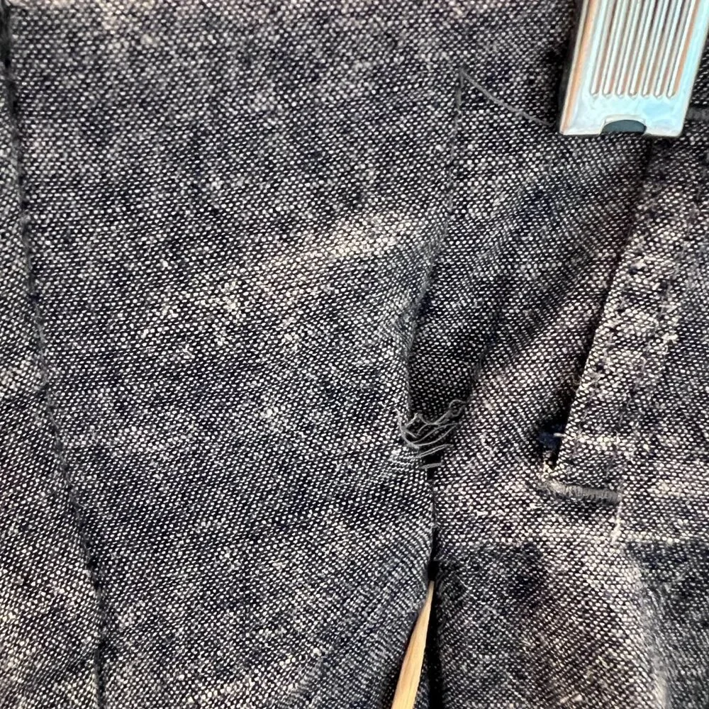 H&M Women’s Linen Blend Pants Blue Size 6 High Rise Wide Leg L.O.G.G‎ (READ)